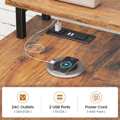 Gaming Desk With Lights & Power Outlets