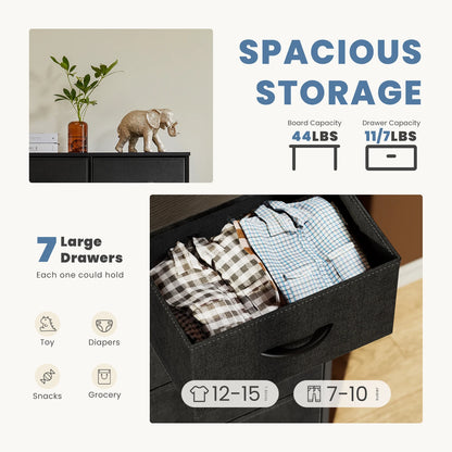 JHK Dresser With 7 Fabric Drawers Organizer