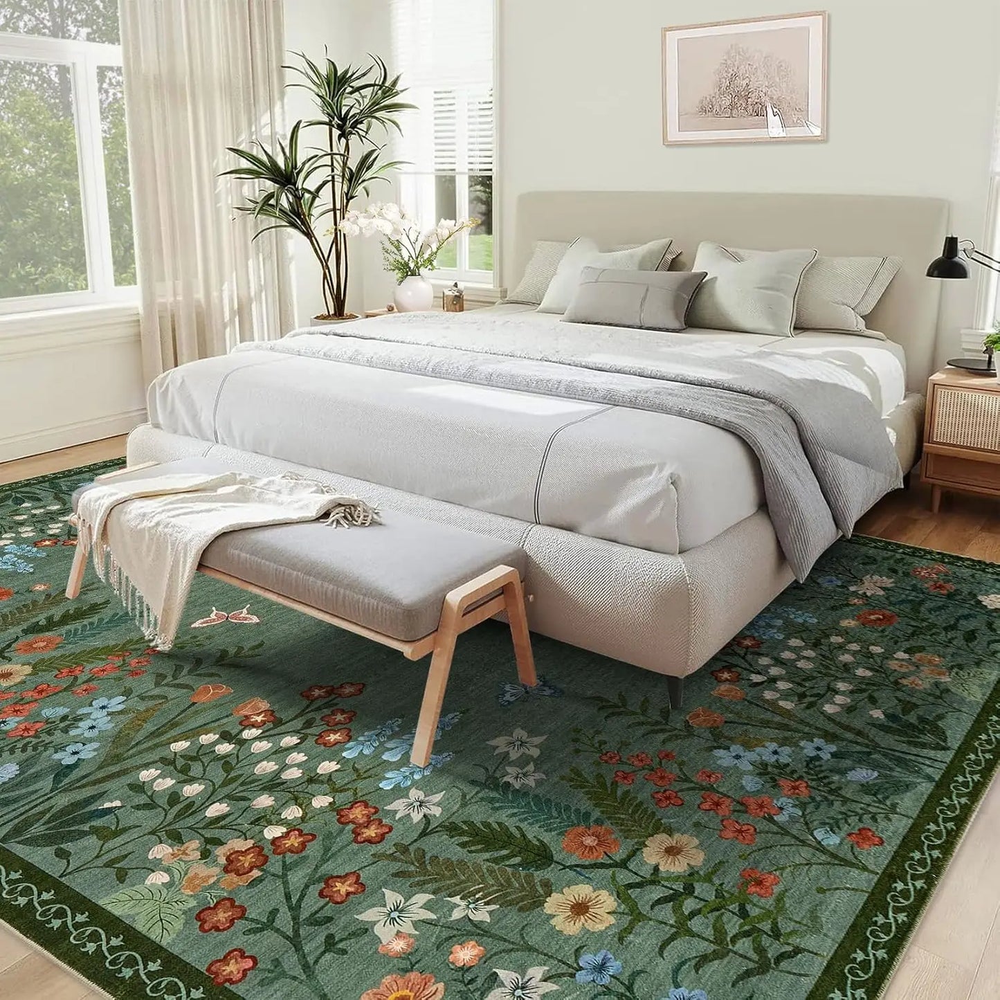 Floral Boho Washable Rugs For Any Space