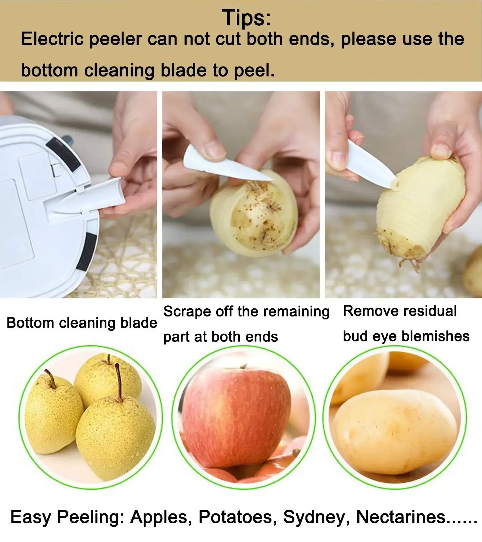 Electric Potato Peeler Automatic Apple Peeler