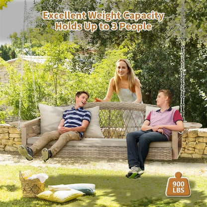 55 Inch Patio Hanging Swing Bench Chair