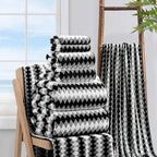 Piece Bathroom Towel Set Black White2 Oversized Large Bath Towels Sheet,2 Hand Towels,4 Washcloths 600GSM Soft Towel Set for Bat