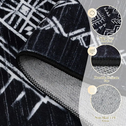 Black And White Area Rug, Moroccan Style