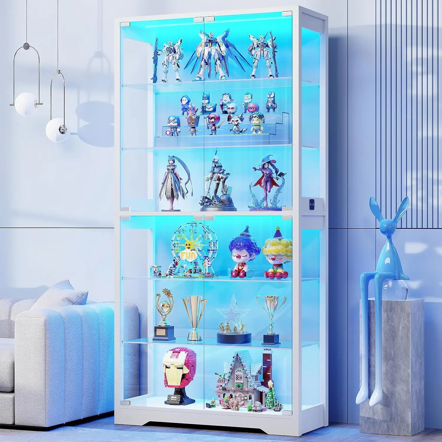 Curio Cabinet W3 Color Lights For Collectibles