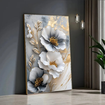 Framed 3D Floral Painting