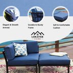 2 Piece Patio Sectional Corner Sofa With Ottoman