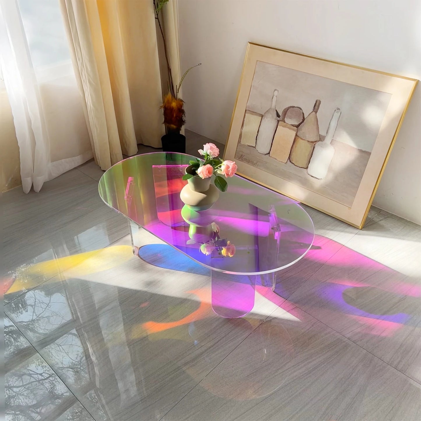 Colorful Acrylic Accent Coffee Table