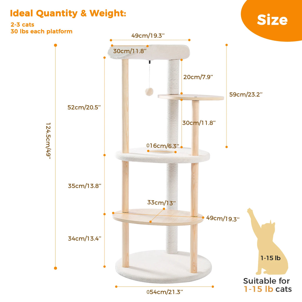 Modern Cat Tree Tower With Scratching Post