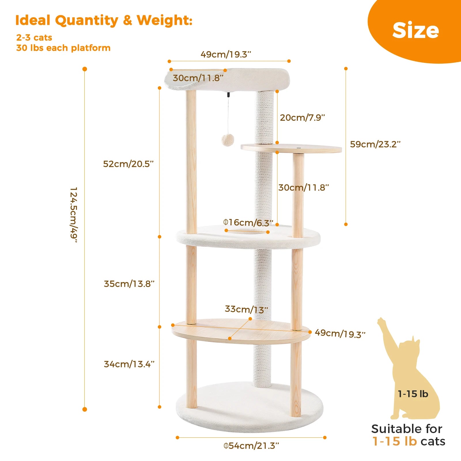 Modern Cat Tree Tower With Scratching Post