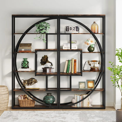 Bookshelf, Industrial 5-Tier Etagere Bookcase