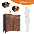 JHK Tall Wardrobe Chest With 9 Drawer