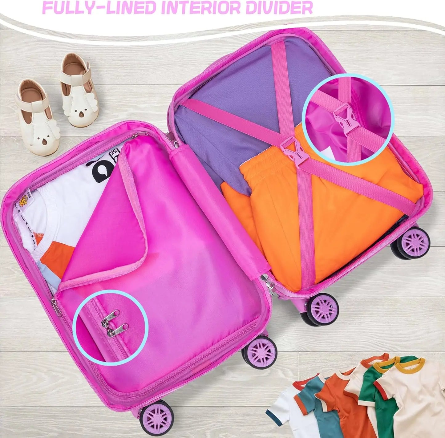 Pink Mermaid Kids Luggage Set