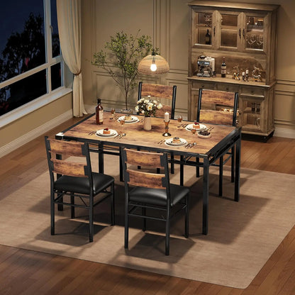 Wood Kitchen Table Set With 4 Chairs