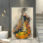 Modern Abstract Vintage Guitar Art Print