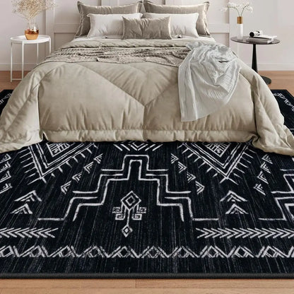 Black And White Area Rug, Moroccan Style