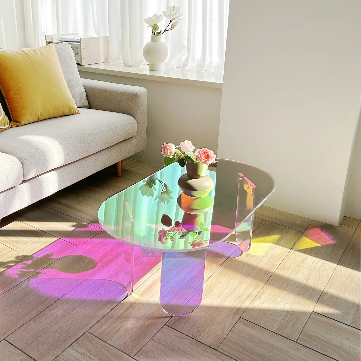 Colorful Acrylic Accent Coffee Table