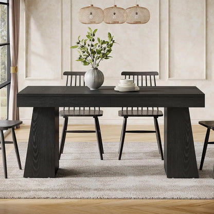 Mid-Century Modern Dining Table With Double Pedestal