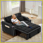Modern 3-in-1 Convertible Velvet Sleeper Sofa Bed