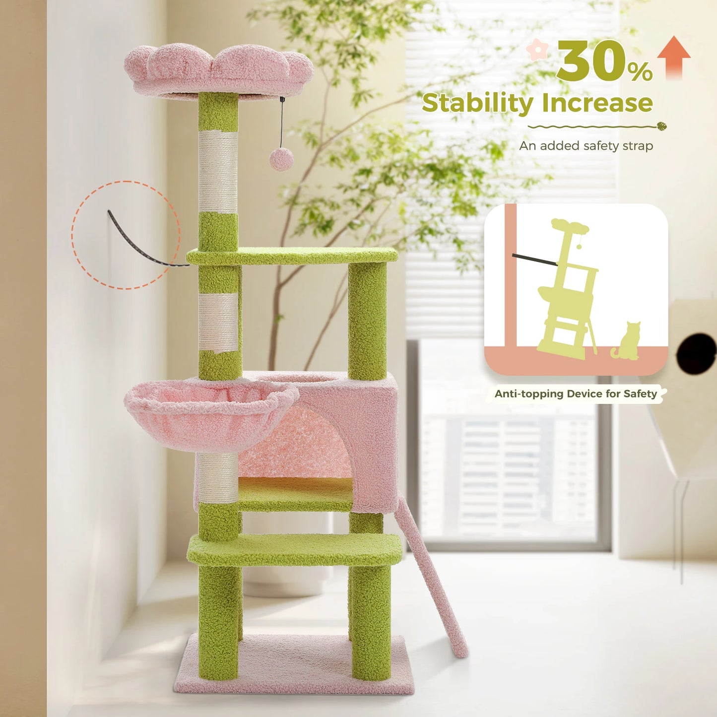Multi-Level Cat Tower WSisal Covered Scratching Posts