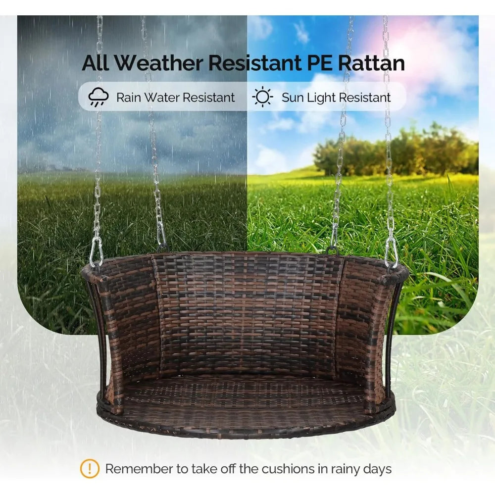 Indoor/Outdoor Round Rattan Porch Swing
