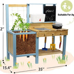 Kids Potting Bench Activity Wooden Table With Sink